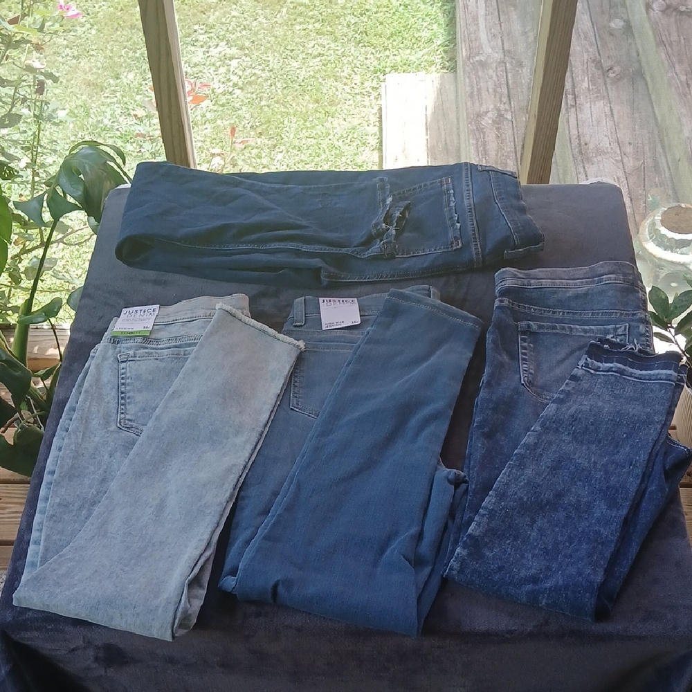 Justice Blue Denim Leggings/Jeggings NWT or NWOT LOT OF 4 Girls 16Plus